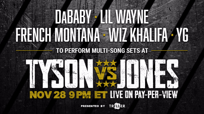 DaBaby, Lil Wayne, French Montana, Wiz Khalifa, and YG Set to Perform as Part of Mike Tyson vs. Roy Jones Jr. Event on November 28th, 2020