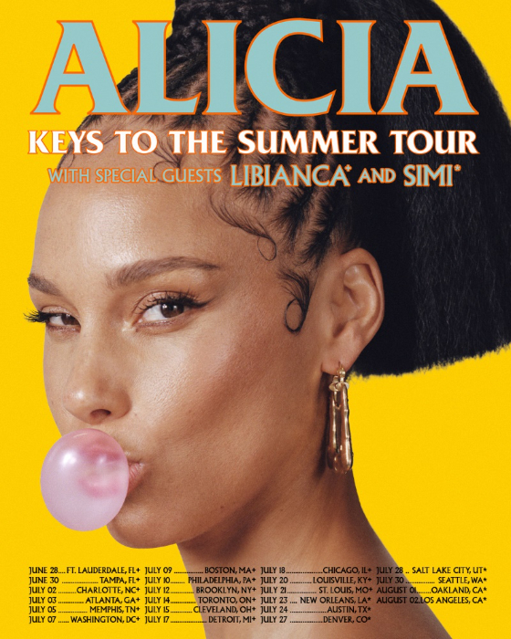 Alicia Keys announces openers Libianca and Simi for upcoming North American summer tour
