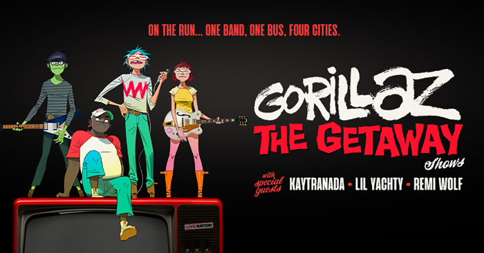 GORILLAZ ANNOUNCE ‘THE GETAWAY’ On The Run… One Band, One Bus, Four Cities…