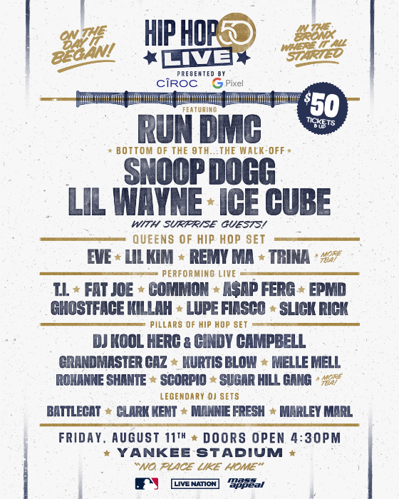 Hip Hop 50 Live - A star-studded concert featuring Run DMC, Lil Wayne, Snoop Dogg, Ice Cube + More