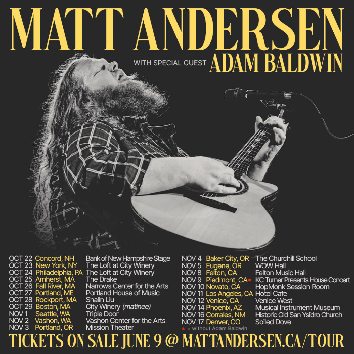 Blues Singer-Songwriter Matt Andersen Announces Fall Headlining US Tour