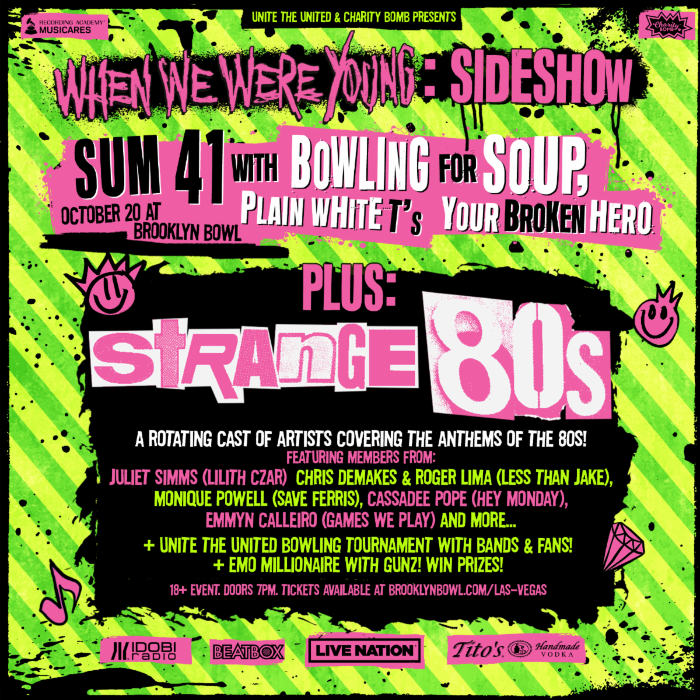 Strange 80s to Bring Together SUM 41, Bowling For Soup, Plain White Ts - More
