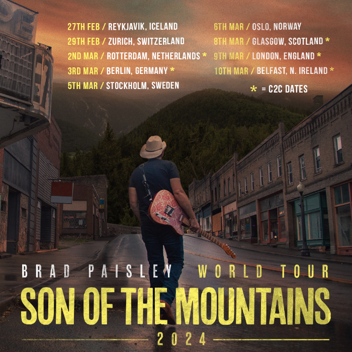 Brad Paisley Announces Son Of The Mountains World Tour 2024