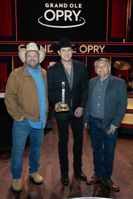 Jon Pardi Welcomed Into The Grand Ole Opry Family by Opry member Garth Brooks