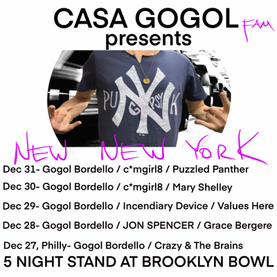 Gogol Bordello Announces ﻿Special Guests For New Year’s Eve Residency At Brooklyn Bowl
