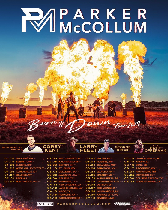 Parker McCollum To Kick-Off His Burn It Down Tour On January 18th In Spokane, WA