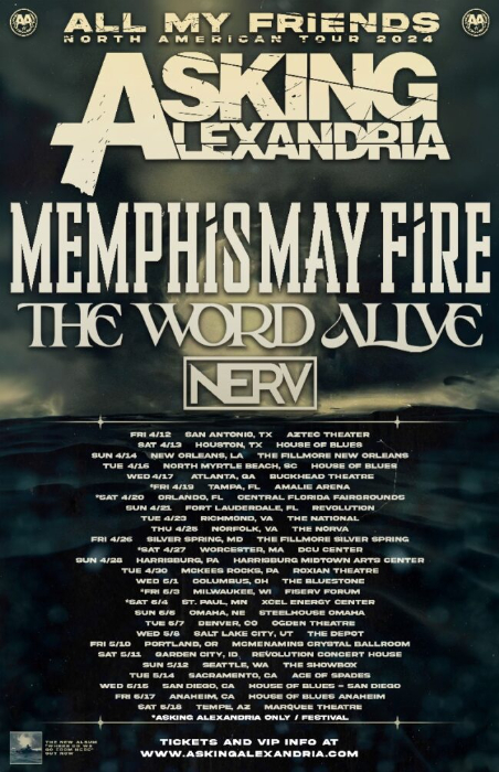 ASKING ALEXANDRIA Announce Headlining “All My Friends” N. American Tour with Memphis May Fire, The Word Alive and Nerv