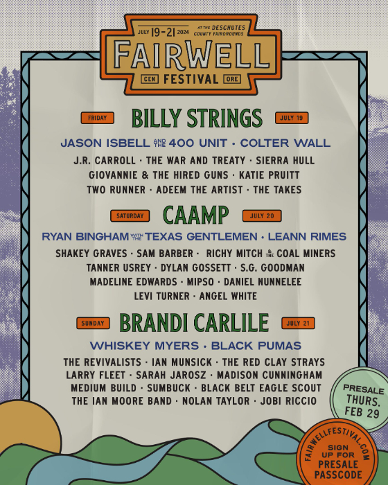 Billy Strings, Brandi Carlile, Caamp To Headline Fairwell Festival In Central Oregon