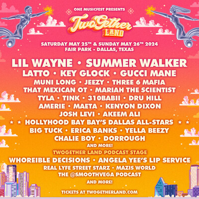 TwoGether Land, Reveals its Lineup for Memorial Day Weekend, Featuring Headliners Lil Wayne, Summer Walker, Latto, Gucci Mane, and More