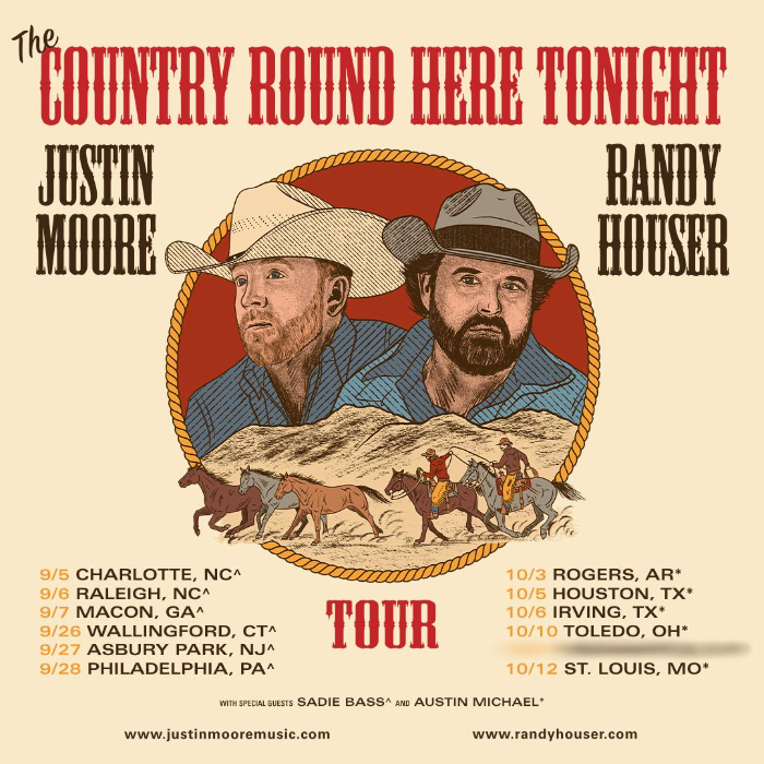 Justin Moore And Randy Houser Announce Co-Headlining ‘Country Round Here Tonight Tour’