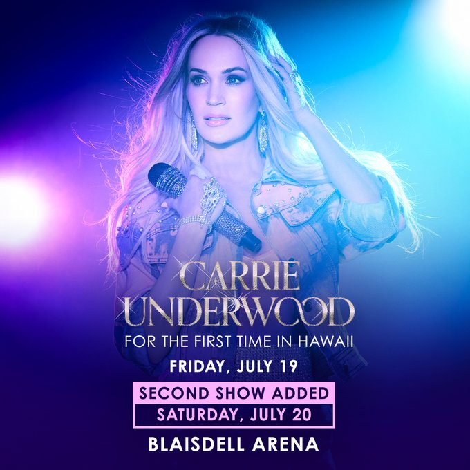 Carrie Underwood Adds Second Show To First-Ever Concert Appearance In Hawaii