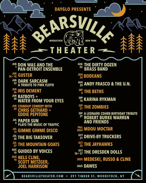 Peter Shapiro’s Dayglo Presents Set To Relaunch Woodstock’s Legendary Bearsville Theater This Summer With Powerful Line-Up