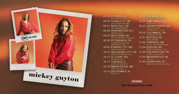 CMT On Tour Presents Mickey Guyton: North American Dates Will Stop In 22 Cities