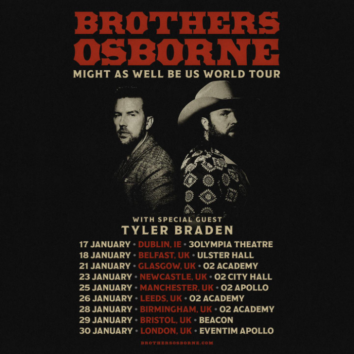 Brothers Osborne Announce January 2025 Tour Of The UK And Ireland