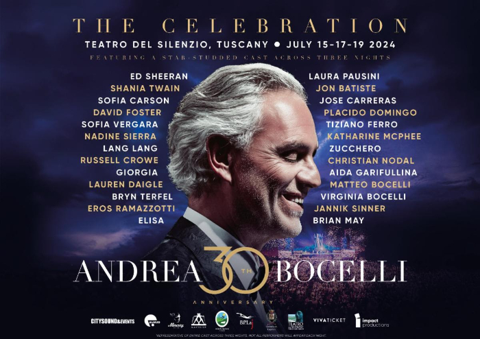Andrea Bocelli 30: The Celebration Concert Event Adds Brian May, Eros Ramazzotti, Elisa And Jannik Sinner To Star-Studded Lineup