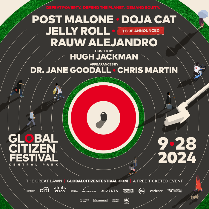 Post Malone, Doja Cat, Jelly Roll And Rauw Alejandro To Headline 2024 Global Citizen Festival In Central Park