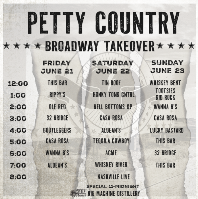Downtown Nashville Morphs Into Petty Country, USA With Broadway Takeover This Weekend