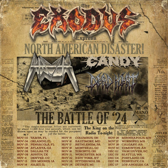 EXODUS Announce The Battle Of 24 North American Tour