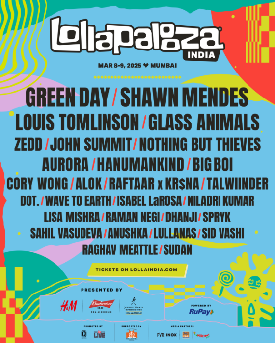 Green Day, Shawn Mendes, Louis Tomlinson And Glass Animals To Headline Lollapalooza India 2025