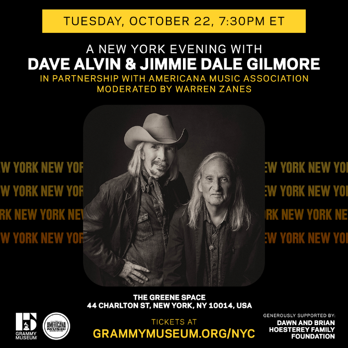 Dave Alvin And Jimmie Dale Gilmore Celebrate New Album Texicali With Grammy Museum Event At New York’s Greene Space On October 22