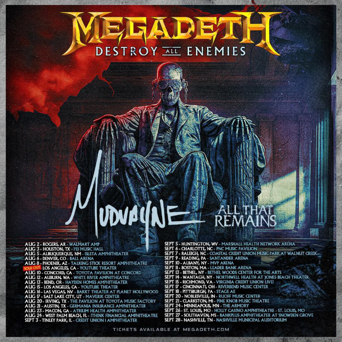 MEGADETH Statement Offers Clarity On Recent Show Cancellation