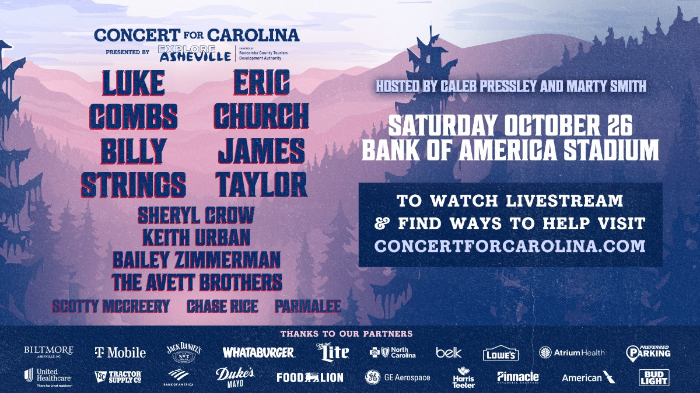 “Concert for Carolina” Adds Veeps Livestream Due to Overwhelming Demand: The Avett Brothers, Scotty McCreery, Chase Rice, and Parmalee Join the Lineup