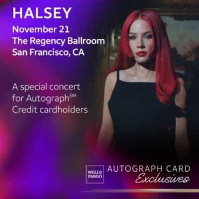 Halsey Confirms Special Concert Exclusively For Wells Fargo Autograph Credit Cardholders At San Francisco’s The Regency Ballroom On November 21