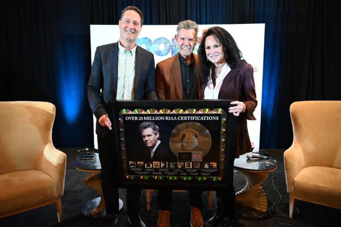 Randy Travis Receives Career Plaque Commemorating 23 Million Certified Units from RIAA Chairman - CEO Mitch Glazier at Mondo.NYC