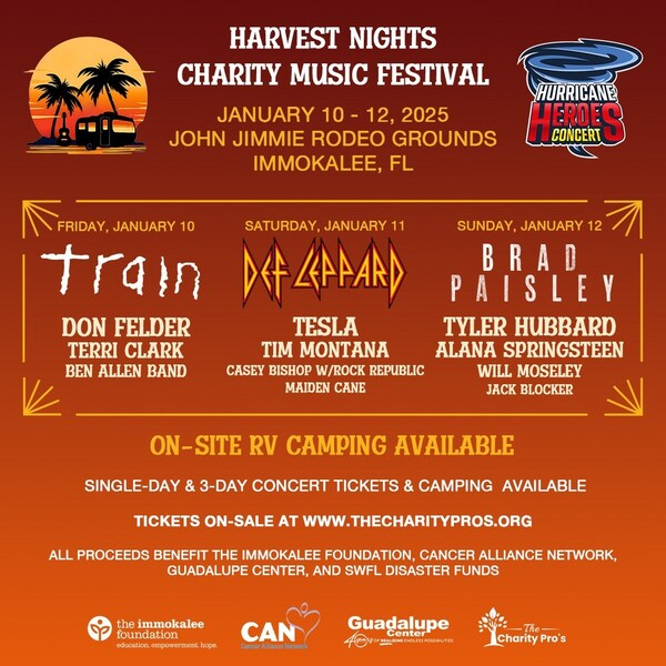 Harvest Nights Hurricane Heroes Concert to Benefit SWFL Charities