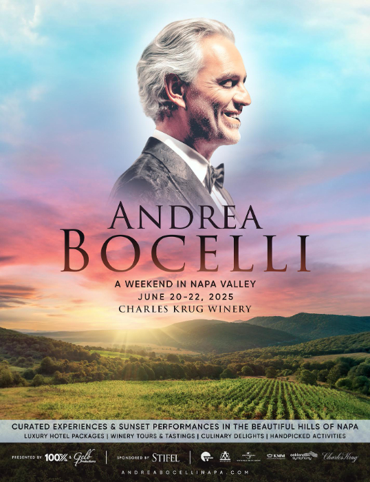 Andrea Bocelli Announces ‘A Weekend In Napa Valley’ For June 2025