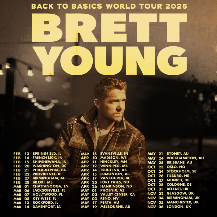 Brett Young Announces The Back to Basics World Tour