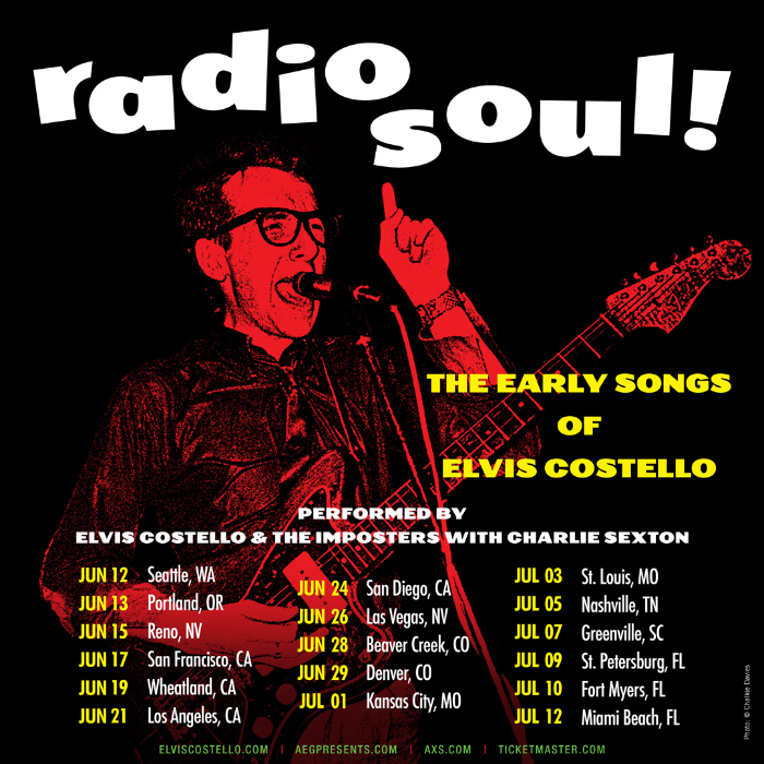 Elvis Costello Announces New Tour: “Radio Soul!: The Early Songs of Elvis Costello,” Performed by Elvis Costello - The Imposters with Charlie Sexton