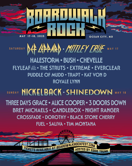 Def Leppard, Nickelback, Mötley Crüe, Shinedown To Headline Inaugural Boardwalk Rock 2025