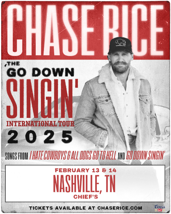 Chase Rice Brings Two Unique Acoustic Shows to Chief’s on Broadway in February