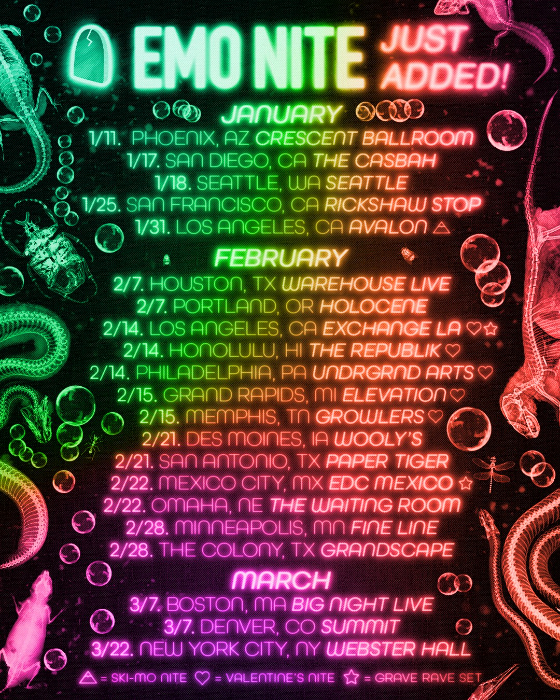 Emo Nite Announces 2025 Tour Dates Across Multiple U.S. Cities, Kicking Off the New Year