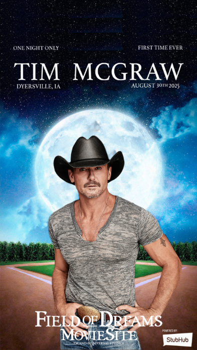 Tim McGraw to Headline Historic Performance at the Iconic Field of Dreams in Iowa