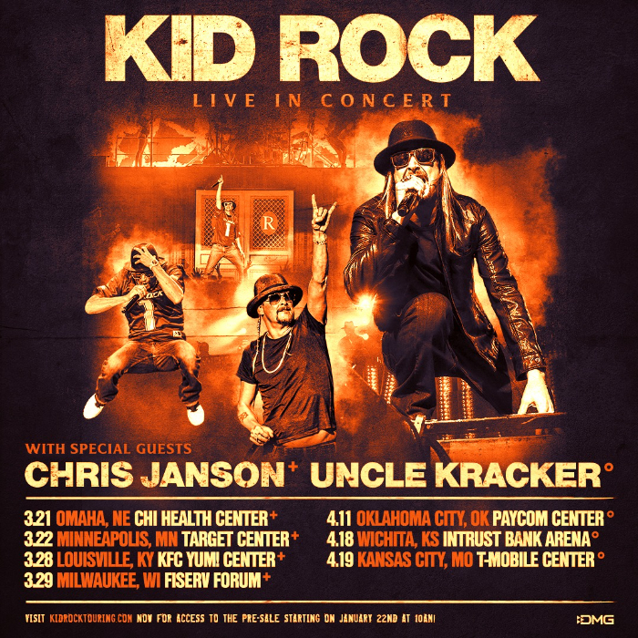 Kid Rock Announces 2025 Spring Arena Tour