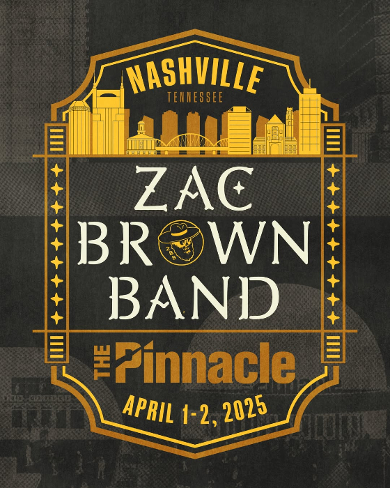 The Pinnacle Announces Back-To-Back Nights With Grammy-Winning Group Zac Brown Band, April 1-2