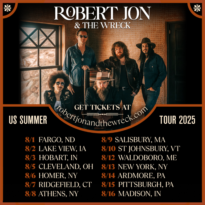 Robert Jon and The Wreck Announce Their High-Octane 2025 Summer Tour